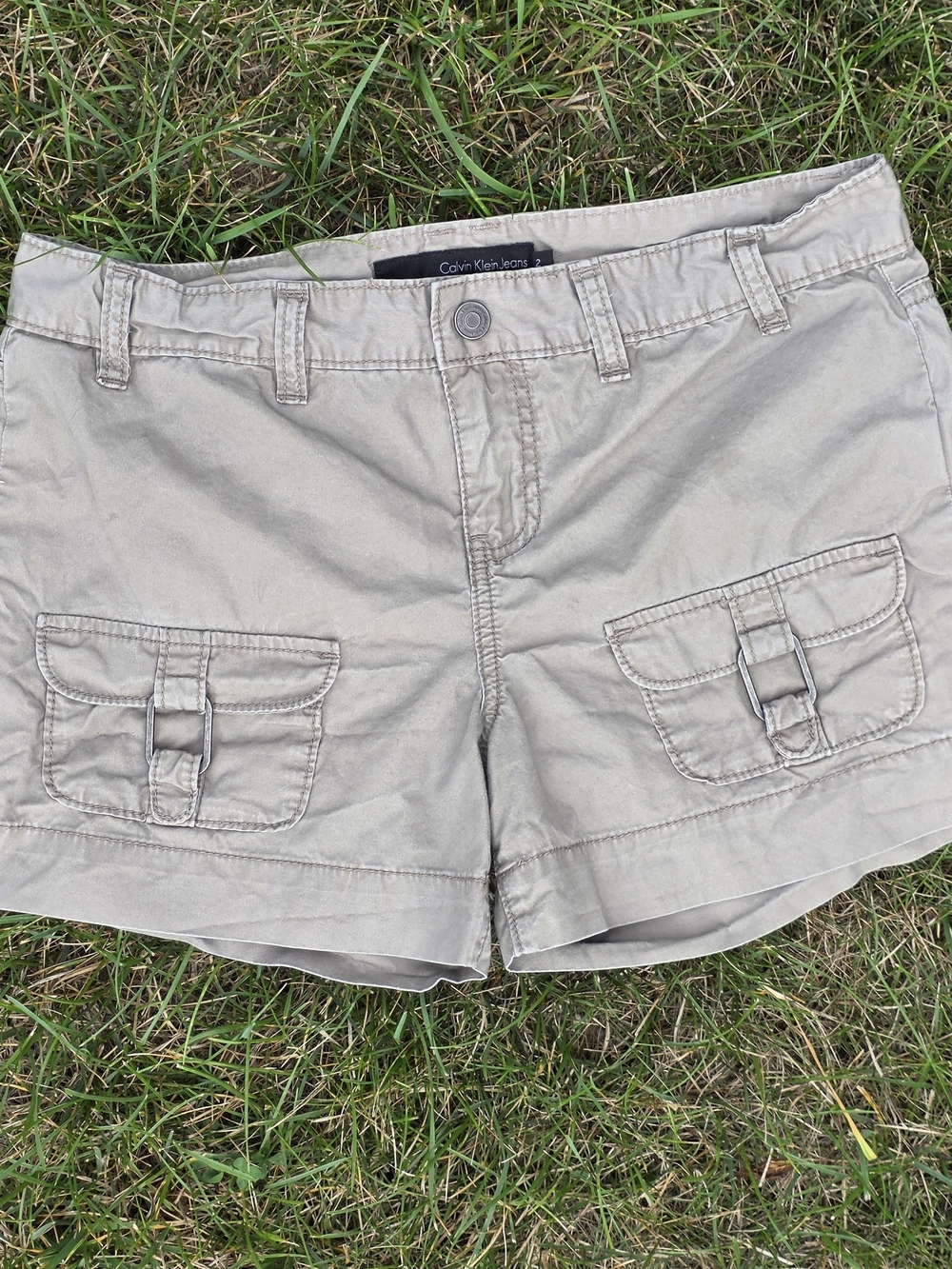 Calvin Klein Jeans Y2K Cargo Utility Shorts Khaki Size 2